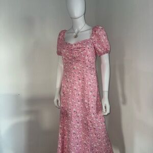 Pink Floral Women's Dress